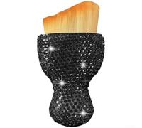 Cepillo detallado de diamantes de imitación para mantenimiento de ventilación automotriz y limpieza de grietas interiores con manejo suave (negro)