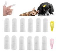Cepillo Dientes Perro Dedo,Cepillo de Dientes de Nailon,Cepillo de Dientes para Perros,Cepillo del Cepillo del Perro,360º Cepillo de Dientes para Mascotas,Higiene Dental para Perros,12 Piezas,Blanco