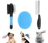Cepillo Dual para Perros y Gatos 2 en 1 Cepillo de Aseo de Doble Cara, Pack 3 Peine Profesional para Mascotas, Cepillo de Peine de Masaje desenredante