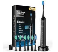 Cepillo Electrico, Cepillo de Dientes Eléctrico, Cepillos de Dientes Eléctricos Sónicos, Cepillo Dientes Electrico - 3 Intensidades, 5 Modos, 40000VPM, IPX7, Autonomía 90 Días, Negro