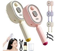 Cepillo Eléctrico de Masaje con Cojín de Aire y Spray, Cepillo de Vapor Antienredos Autolimpiante, Cepillos Pulverizador 3 en 1 para Cabello Liso, Rizado, Seco y Dañado (2pcs-B)