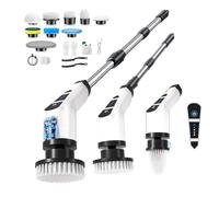 Cepillo Electrico Limpieza Hogar,Cepillo Limpieza Hogar,C epillo EléCtrico de Limpieza con 10 Cabezales de CE pillo Reemplazables,Ajustable y Desmontable para BañO,Cocina,Coche,Suelo.