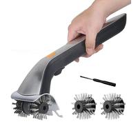 Cepillo Eléctrico para Barbacoa de Acero Inoxidable. Cepillo de Limpieza Recargable para Parrilla con Cabezales Giratorios. Limpiador Inalámbrico 40 cm para Jardín. con Deposito de Agua Incluido.