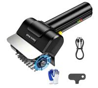 Cepillo eléctrico para barbacoa inalámbrico, recargable, 1100 RPM, 90 minutos de tiempo de funcionamiento de acero inoxidable, resistente al agua, limpiador para parrilla de gas, parrilla de carbón