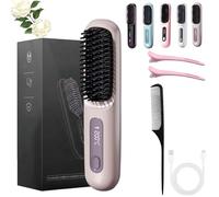 Cepillo Electrico Pelo Corto,Cepillo Alisador Con Calor Cerámico 3px | Volumen Duradero, Sin Tirones Ni Quemaduras, Recargable, Ideal Para Pixie, Bob y Flequillo (E)