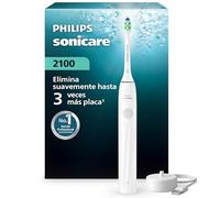 Cepillo eléctrico Philips Sonicare Serie 2100 - Cepillo dental sónico con 2 niveles de intensidad, función EasyStart, SmarTimer, autonomía de 14 días, blanco, modelo HX4021/01, [Nuevo]