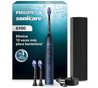 Cepillo eléctrico Philips Sonicare Serie 6100 - Tecnología Next Generation, sensor de presión, 6 ajustes, SmarTimer, BrushPacer, 21 días de autonomía, estuche de viaje, azul marino, HX7403/07