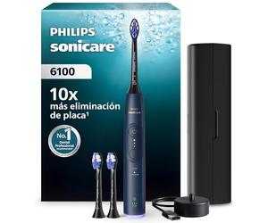 Cepillo eléctrico Philips Sonicare Serie 6100 - Tecnología Next Generation, sensor de presión, 6 ajustes, SmarTimer, BrushPacer, 21 días de autonomía, estuche de viaje, azul marino, HX7403/07