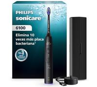 Cepillo eléctrico Philips Sonicare Serie 6100 - Tecnología Next Generation Sonicare, sensor de presión, 6 ajustes de cepillado, SmarTimer, BrushPacer, 21 días de autonomía, estuche, negro, HX7401/12