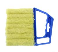 Cepillo enrollable de microfibra de algodón para limpiar el polvo de persianas venecianas y rejillas de retorno de aire HVAC (azul)