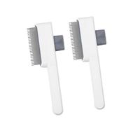 Cepillo ergonómico para mascotas con peine para desenredar y quitar el pelo con diseño de autolimpieza para el aseo diario, 2 cepillos ergonómicos