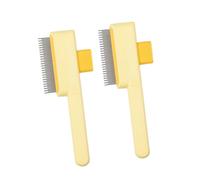 Cepillo ergonómico para mascotas con peine para desenredar y quitar el pelo con diseño de autolimpieza para el aseo diario, 2 cepillos ergonómicos