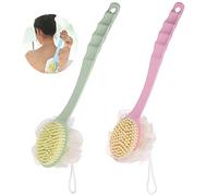 Cepillo Espalda Masaje con el Plastico Loofah Esponja de Malla de baño Suave Cepillo Limpiar Espalda y Euerpo Limpiar Espalda Cuerpo Cepillo para mujeres Los hombres exfolian 2 pezzi