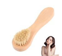 Cepillo facial, mango de madera Cepillo de limpieza facial manual, cepillo de limpieza facial de madera, peeling suave para la cara y piel sensible para la limpieza y exfoliación con masajes