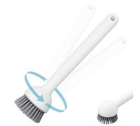 Cepillo Fregar Platos,Cepillo de Cocina,Cepillo para Platos con Mango,Cepillo Lavavajillas 3 en 1,Cabezal de Cepillo Giratorio de 6 Posiciones,para Platos,Ollas y Fregaderos,26.5 x 6.5 cm