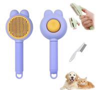 Cepillo Fur Flash, peine autolimpiable for gatos con botón de liberación for el cuidado del pelo largo y corto, cepillo Fellblitz for una piel limpia.(New Blue)