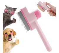 Cepillo Gato Quitapelo, Peine Autolimpiante Pulgas Mascotas, Cepillo Quitapelos Mascotas con un Botón, Cepillos Autolimpiables para Quitar Pelo Muerto, Peines Antipulgas Rosa, para Gatos y Perros
