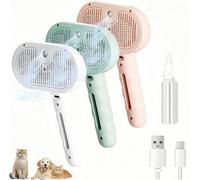 Cepillo Gato Vapor 4-In-1 Antiestático Peine de Masaje para Gatos Cepillo Vapor Quitapelo para Mascotas Gatos Perros Pelos Cortos y Largos para Desenredar Nudos y Eliminar Sueltos Pelos