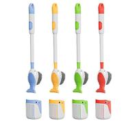Cepillo inodoro - Conjunto soporte dibujos animados distribuidor integrado | Mango recargable líquido limpiador | Accesorio de limpieza de baño