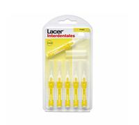 LACER - Cepillo Interdental Recto Fino 6 Unidades, Mango Bimaterial y Antideslizante, Cuello Flexible, Máxima Eficacia, Filamentos Tynex, Previene y Elimina la Placa Bacteriana