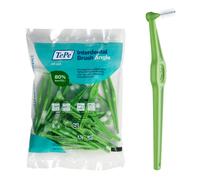 Cepillo interdental angular TEPE para limpieza dental (paquete de 25 unidades, 0,8 mm, espacios grandes, verde, tama o 5)
