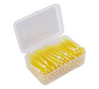 Cepillo Interdental, Cepillo de Frenos Eficiente de Alambre de Nailon de Grado Médico Delgado Multifunción 60 Piezas para Cuidado de Ortodoncia(Amarillo)