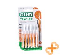 Cepillo Interdental GUM TRAVLER 0,9 Mm 6 Pzs. Mango Antibacteriano Ergonómico