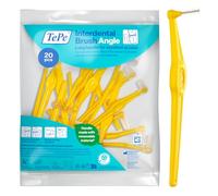 Cepillo interdental TePe Angulado, amarillo, 0,7 mm/ISO 4, 20 ud., eliminación de placa, limpieza interdental fácil y eficiente, hilo dental para espacios reducidos