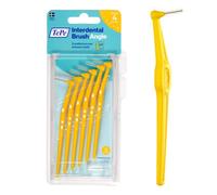 Cepillo Interdental TePe Angulado, Amarillo, 0,7 mm/ISO 4, 6 ud. | Eliminación de placa, Limpieza interdental fácil y eficaz, Cepillo interdental para espacios reducidos