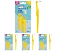 Cepillo interdental TePe Angulado, amarillo, 0,7 mm/ISO 4, 6 ud., eliminación de placa, limpieza interdental fácil y eficiente, hilo dental para espacios reducidos (Paquete de 4)