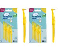 Cepillo interdental TePe Angulado, amarillo, 0,7 mm/ISO 4, 6 ud., eliminación de placa, limpieza interdental fácil y eficiente, hilo dental para espacios reducidos (Paquete de 2)