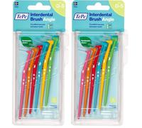 Cepillo interdental TePe Angulado, envase mixto, 0,4-0,8 mm/ISO 0-5, 6 ud., limpieza interdental, eliminación de placa dental con espacios de estrechos a pequeños (Paquete de 2)
