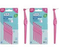 Cepillo interdental TePe Angulado, rosa, 0,4 mm/ISO 0, 6 ud., limpieza interdental, eliminación de placa dental con espacios estrechos, garantiza unas encías fuertes (Paquete de 2)