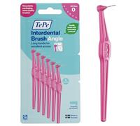 Cepillo interdental TePe Angulado, rosa, 0,4 mm/ISO 0, 6 ud., limpieza interdental, eliminación de placa dental con espacios estrechos, garantiza unas encías fuertes