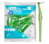 Cepillo interdental TePe Angulado, verde, 0,8 mm/ISO 5, 20 ud., eliminación de placa, limpieza interdental fácil y eficiente, hilo dental para espacios reducidos