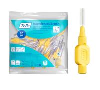 Cepillo interdental TePe, Extra Suave, amarillo, 0,7 mm/ISO 4, 20 ud., limpieza interdental eficaz, eliminación de placa, hilo dental para espacios reducidos