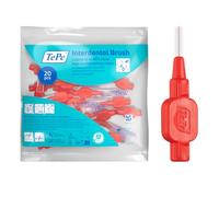 Cepillo interdental TePe, Extra Suave, rojo, 0,5 mm/ISO 2, 20 ud., limpieza interdental eficaz, eliminación de placa e hilo dental para espacios estrechos