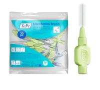 Cepillo interdental TePe, Extra Suave, verde, 0,8 mm/ISO 5, 20 ud., eliminación de placa, limpieza interdental eficaz, hilo dental, para espacios reducidos