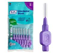 Cepillo interdental TePe, Original, morado, 1,1 mm/ISO 6, 8 ud., eliminación de placa, limpieza interdental eficaz, hilo dental para espacios grandes