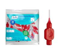 Cepillo interdental TePe, Original, rojo, 0,5 mm/ISO 2, 20 ud., eliminación de placa, limpieza interdental eficaz, hilo dental, para espacios estrechos
