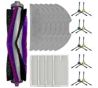 Cepillo lateral Cepillo Principal Filtro Paño de Fregona Piezas de Repuesto de Plástico Nylon Fibra para Robot Aspirador M9 Para Eureka NERE10s E10S Y Para Obode A8, Duradero, Fácil Instalación(B)