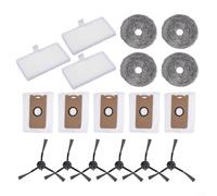 Cepillo lateral, filtro, almohadilla de fregona, bolsa para Uwant U200 Pro, para EDISON 2 Plus. Kit de piezas de repuesto de 18 piezas compatible con robot aspirador U250, U290. ABS y paño