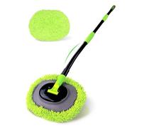 Cepillo Lavado Autos Mango Largo 120 cm Curvado Barra Metal Resistente 3 Puntos Agarre Cepillo Limpiar Coche Chenilla Microfibra Suave y Sin Rayones para RV SUV Camiones Entanas Vehículos Recreativos