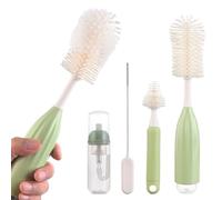 Cepillo Limpia Biberones 3 en 1 Silicona Limpiar Bebe Botellas por Dentro Bottle Brush Lava Kit Juego Completo Limpieza con Cepillo Tetinas y CepilloPajitas Ideal para Biberones Tetinas y Sacaleches
