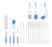 Cepillo Limpia Biberones,Conjunto de 19 Piezas Botella de Limpieza Cepillos,Cepillo de Tubo de Pajitas,Mango Largo Nylon Cepillo de Botellas para Copa,Tetera,Chupetes
