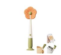 Cepillo Limpia Botellas 3 en 1, Limpiador de Tapas de Tazas Multifuncional con Esponja y Cepillo de Huecos, Herramienta de Limpieza para Botellas de Agua, Termos y Juntas, Diseño de Flor Amarilla