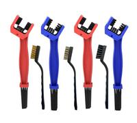 Cepillo Limpia Cadenas Moto, Cepillos de Cadena de Bicicleta, Cepillos Limpiador Herramienta Limpieza Engranajes para Moto Bicicleta Bici - 7 Pcs/Rojo, Azul