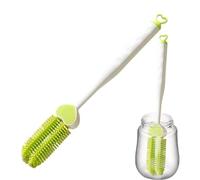 Cepillo limpiador de botellas, limpiador de botellas de agua, herramienta de cocina flexible de mango largo con cerdas resistentes para tazas, tazas, frascos, jarrones, decantador de vino, 30 x 5 x 3