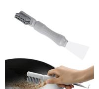 Cepillo limpiador de estufas, herramientas multifuncionales 2 en 1 de doble cabezal, cepillo de limpieza de estufa de cocina, para terraza, garaje, lechada, madera, hormigón, patio, piscina, casa