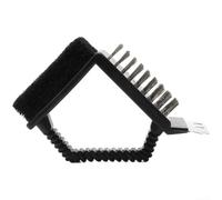 Cepillo limpiador de parrilla de acero inoxidable, diseño 3 en 1 con raspador de esponja para eliminar grasa resistente en parrillas de carbón de gas (3 piezas)